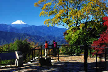 山頂から見える富士山